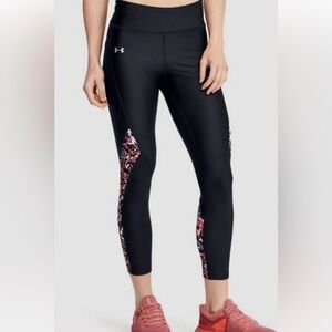 Under Armour Heatgear Compression Leggings with Pockets Pink Geometric Design